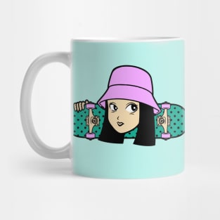 Cool Skater Girl with Bucket Hat Mug